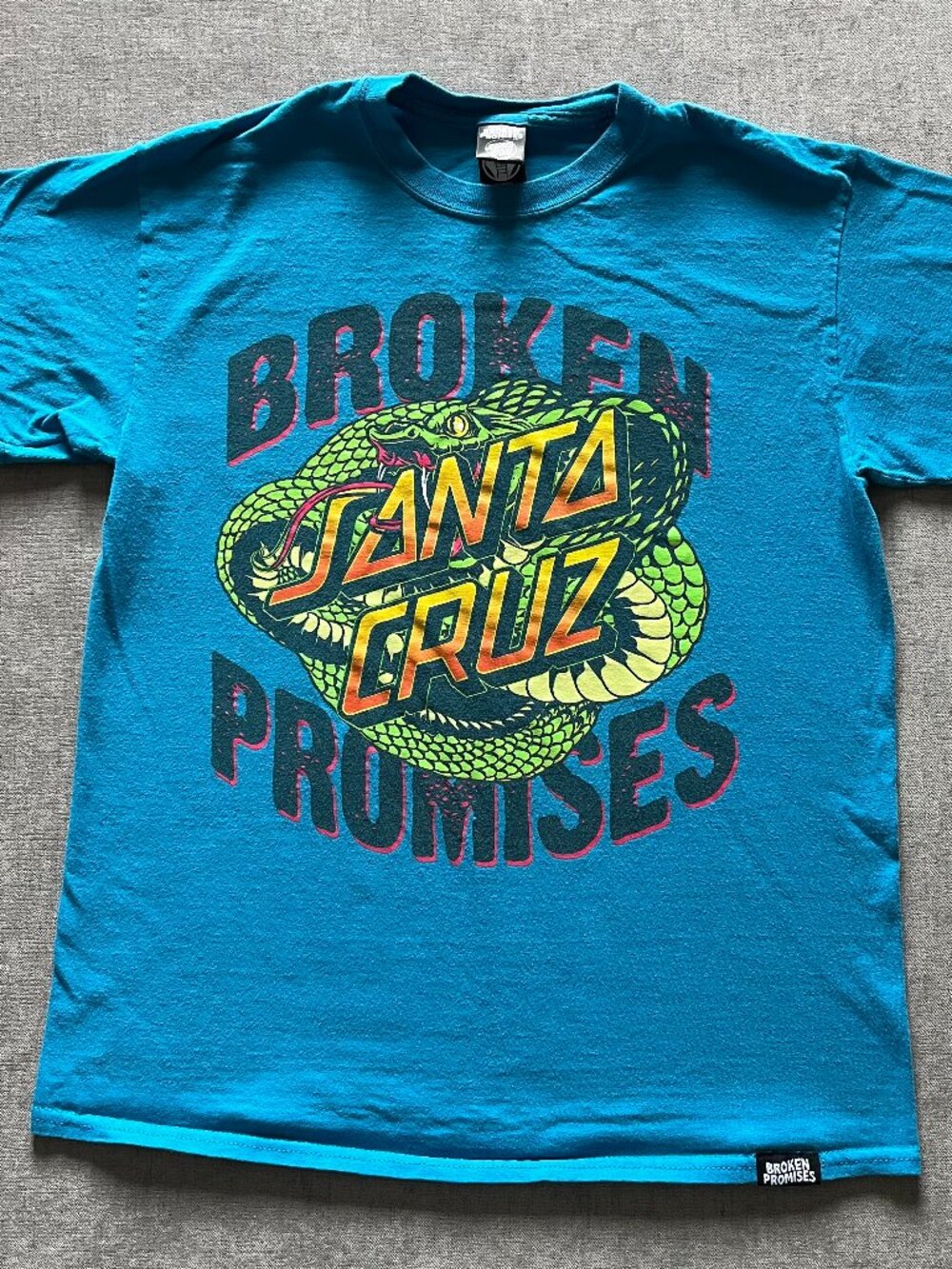Santa Cruz T Shirt Adult M Blue Logo Graphic Short Sleeve Surf Skate Snake
